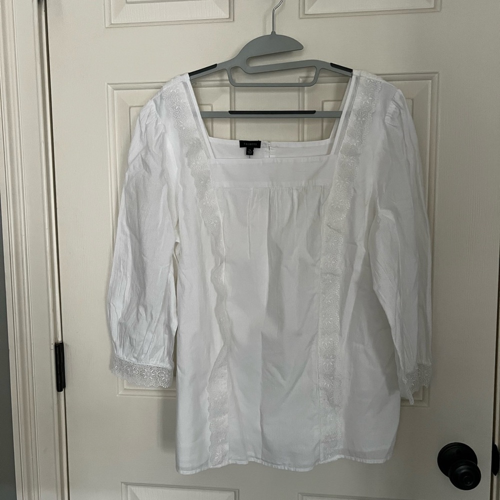 Talbots White Blouse NWT